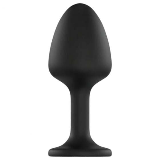 Dorcel Geisha Plug Diamond XL - anální dildo s bílým kamenem (černé)