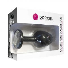   Dorcel Geisha Plug Diamond XL - anální dildo s bílým kamenem (černé)