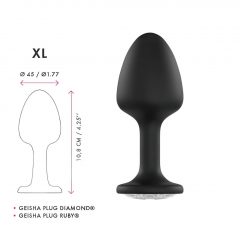   Dorcel Geisha Plug Diamond XL - anální dildo s bílým kamenem (černé)