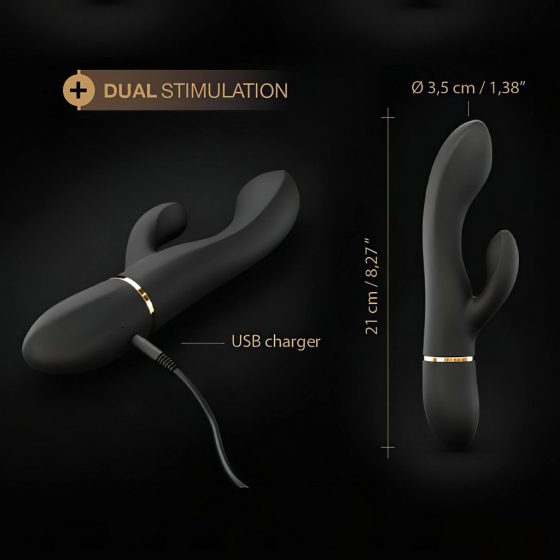 Dorcel Glam Rabbit - dobíjecí vibrátor s hůlkou (černý)