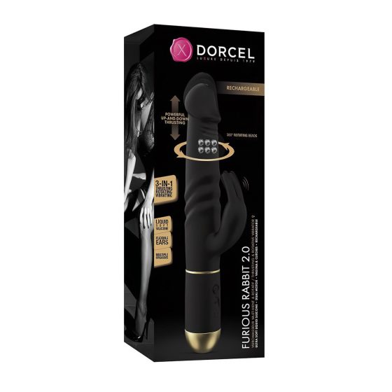 Dorcel Furious Rabbit 2.0 - nabíjecí vibrátor s ramenem na klitoris (černý)