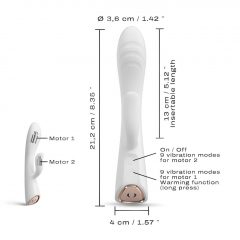   Dorcel Flexi Rabbit - hřejivý vibrátor s dráždidlem na klitoris (bílý)