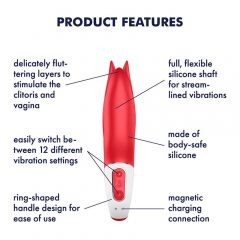   Satisfyer Power Flower - dobíjecí, vodotěsný vibrátor (červený)