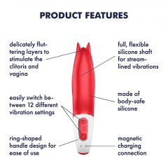   Satisfyer Power Flower - dobíjecí, vodotěsný vibrátor (červený)