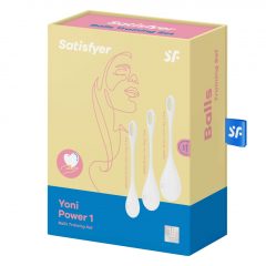   Satisfyer Yoni Power 1 - sada venušiných kuliček - bílá (3 kusové)