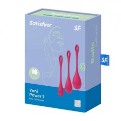   Satisfyer Yoni Power 1 - sada venušiných kuliček - červená (3 kusové)