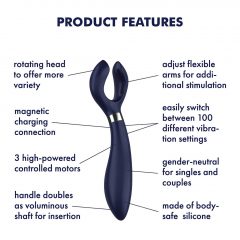   Satisfyer Endless Fun- nabíjecí vodotěsný párový vibrátor (modrý)