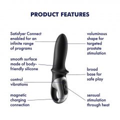   Satisfyer Hot Passion - chytrý, hřejivý anální vibrátor (černý)