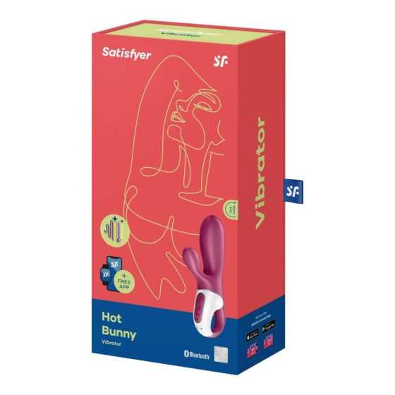 Satisfyer Hot Bunny - inteligentní, topný vibrátor s ramenem na klitoris (červený)