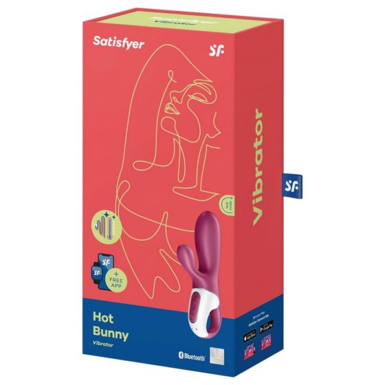 Satisfyer Hot Bunny - inteligentní, topný vibrátor s ramenem na klitoris (červený)