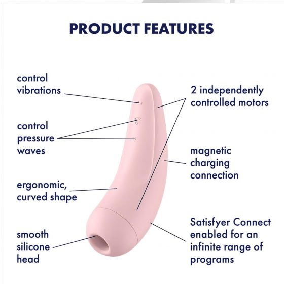 Satisfyer Curvy 2+ -nabíjací vodotěsný smart vibrátor a stimulátor klitorisu (růžový)