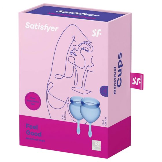 Satisfyer Feel Good - sada menstruačních kalíšků (modrá) - 2ks