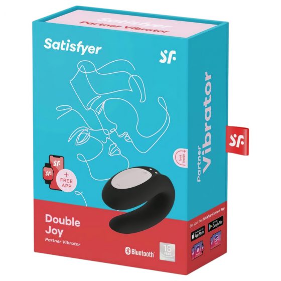 Satisfyer Double Joy - nabíjecí, vodotěsný, smart párový vibrátor (černý)