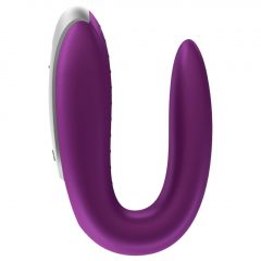   Satisfyer Double Fun - nabíjecí, vodotěsný smart párový vibrátor s dálkovým ovladačem (fialový)