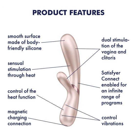 Satisfyer Hot Lover-inteligentný, nabíjecí,  nahřívaný vibrátor (stříbrný)