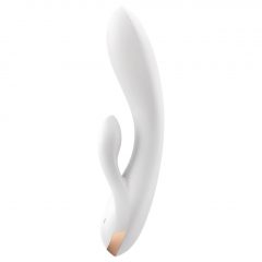   Satisfyer Double Flex - inteligentní vibrátor s dvojitým zajíčkem (bílý)