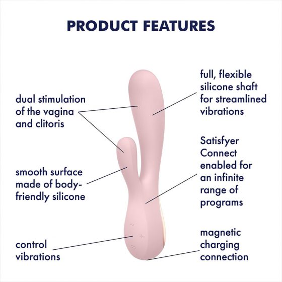 Satisfyer Mono Flex - nabíjecí, vodotěsný smart vibrátor (bledě růžový)