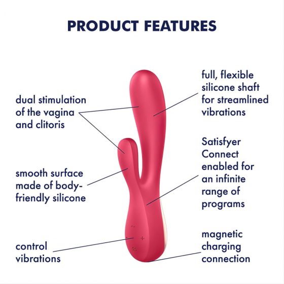 Satisfyer Mono Flex - nabíjecí, vodotěsný smart vibrátor (červený)