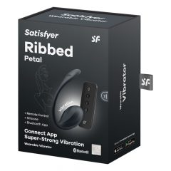   Satisfyer Ribbed Petal - rádiové vibrační vajíčko (černé)