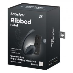   Satisfyer Ribbed Petal - vibrační vajíčko s dálkovým ovládáním (černé)