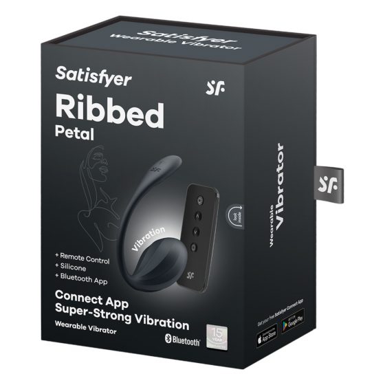 Satisfyer Ribbed Petal - rádiové vibrační vajíčko (černé)