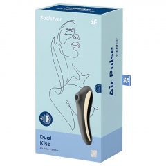   Satisfyer Dual Kiss - akumulátorový vaginální a klitorální vibrátor (černý)