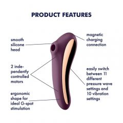   Satisfyer Dual Kiss - 2in1, nabíjecí vaginální a klitorisový vibrátor (fialový)