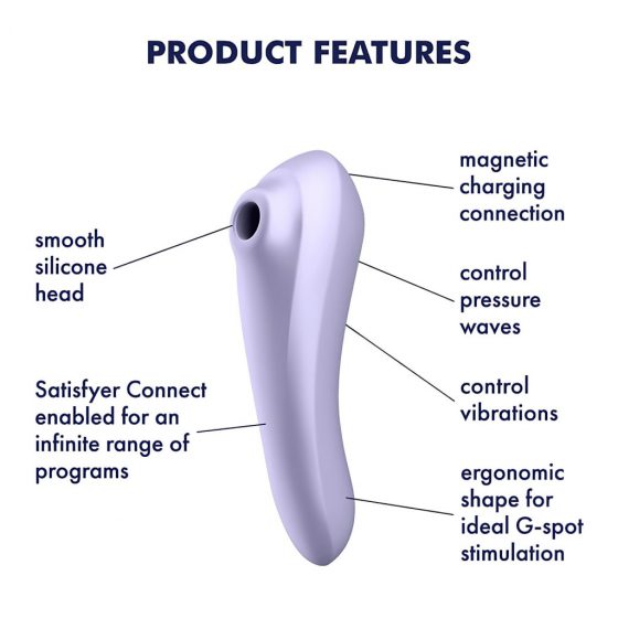 Satisfyer Dual Pleasure - nabíjecí, vodotěsný smart vibrátor na klitoris a vagínu (fialový)