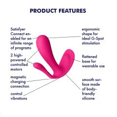   Satisfyer Top Secret Plus - nabíjecí, inteligentní 3 kolíkový vibrátor (růžový)