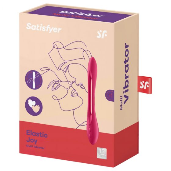 Satisfyer Elastic Joy - nabíjecí, flexibilní párový vibrátor (červený)