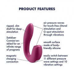   Satisfyer Sunray - nabíjecí vibrátor 2in1 se vzduchovou vlnou ((červený))