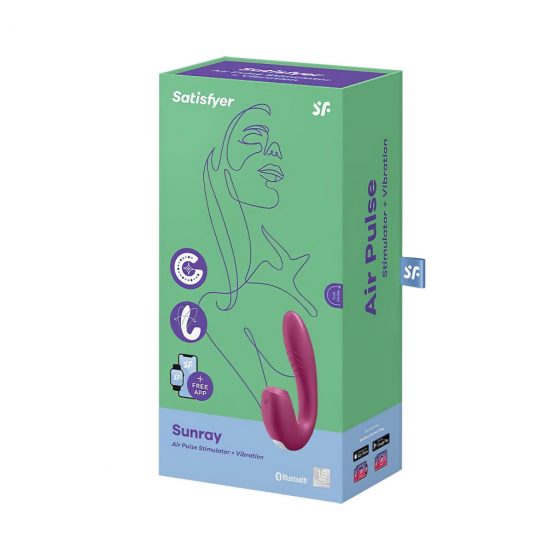 Satisfyer Sunray - nabíjecí vibrátor 2in1 se vzduchovou vlnou ((červený))