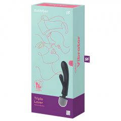   Satisfyer Triple Lover - vibrátor na bod G a masážní vibrátor (stříbrný)