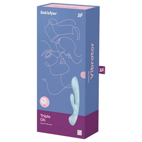 Satisfyer Triple Oh - akumulátorový vibrátor s ramenem na klitoris (modrý)