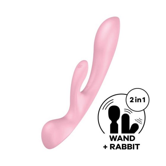 Satisfyer Triple Oh - dobíjecí vibrátor s hůlkou (růžový)