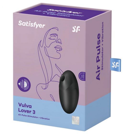 Satisfyer Vulva Lover 3 - dobíjecí vzduchový vibrátor na klitoris (černý)