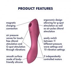   Satisfyer Curvy Trinity 3 - nabíjecí vaginální a klitorisový vibrátor (červený)