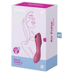   Satisfyer Curvy Trinity 3 - akumulátorový 2v1 tlakový vibrátor (červený)