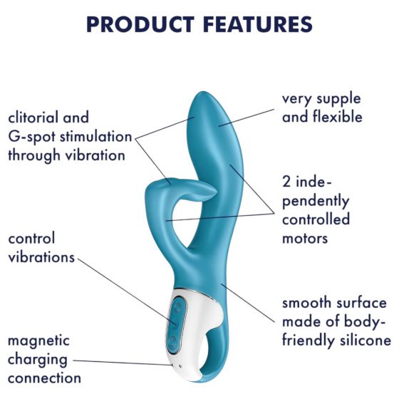 Satisfyer Embrace Me - dobíjecí vibrátor s pádly (tyrkysový)