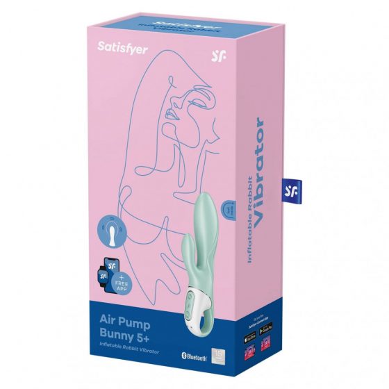 Satisfyer Air Pump Bunny 5 - chytrý dobíjecí vibrátor s pumpičkou (máta)