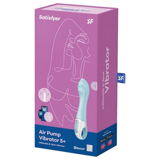 Satisfyer Air Pump Vibrator 5 - chytrý dobíjecí vibrátor s pumpičkou (modrý)