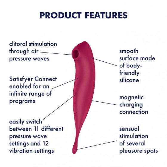 Satisfyer Twirling Pro - nabíjecí smart vibrátor na klitoris 2 v 1 (červený)