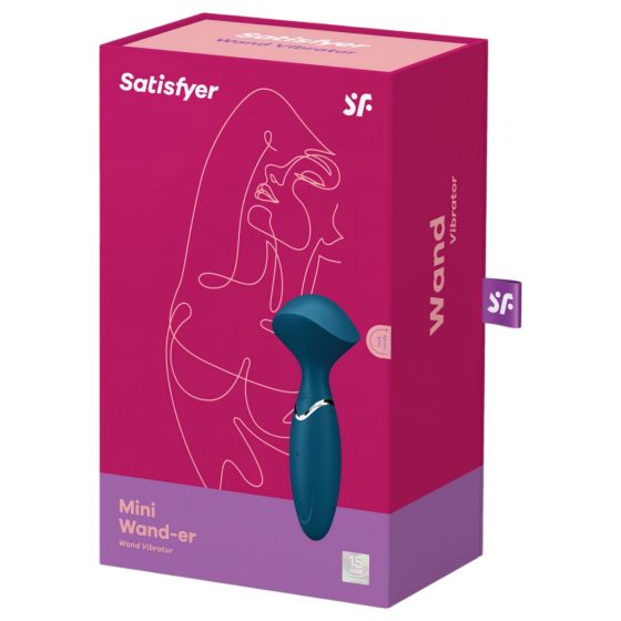 Satisfyer Mini Wand-er - dobíjecí, vodotěsný masážní vibrátor (modrý)