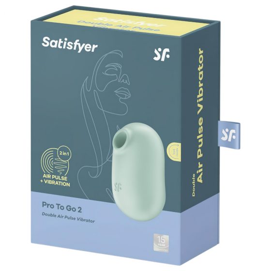 Satisfyer Pro To Go 2 - dobíjecí, vzduchový vibrátor na klitoris (mátový)