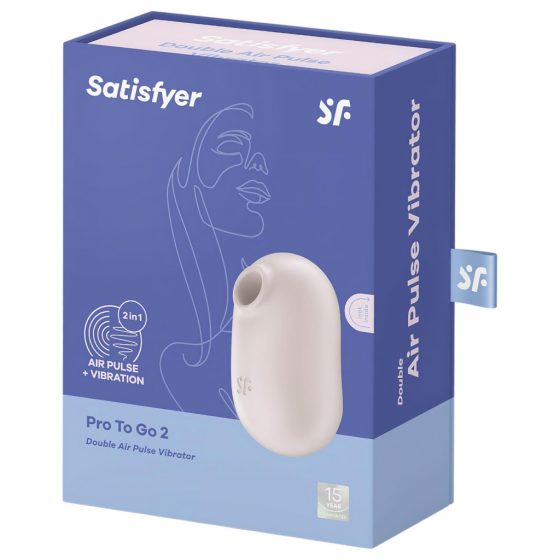 Satisfyer Pro To Go 2 - dobíjecí, vzduchový vibrátor na klitoris (béžový)