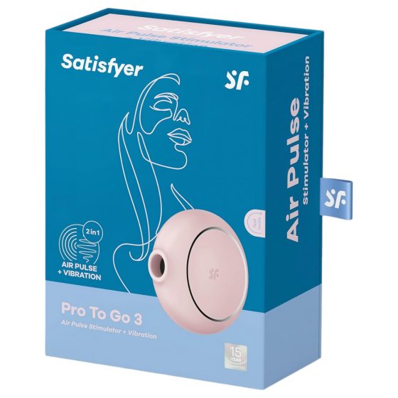 Satisfyer Pro To Go 3 - akumulátorový, tlakové vlny klitorální stimulátor (růžová)