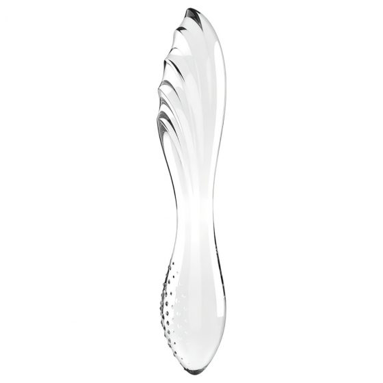 Satisfyer Dazzling Crystal 1 - skleněné dildo se dvěma konci (průsvitné)