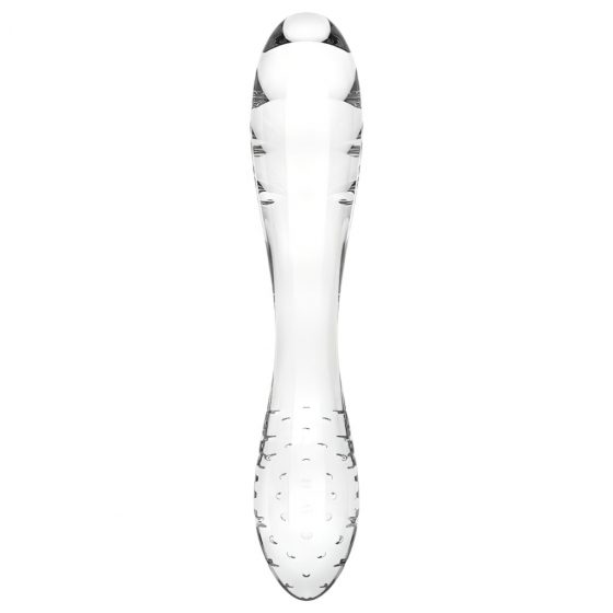 Satisfyer Dazzling Crystal 1 - skleněné dildo se dvěma konci (průsvitné)