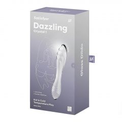   Satisfyer Dazzling Crystal 1 - skleněné dildo se dvěma konci (průsvitné)