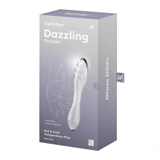 Satisfyer Dazzling Crystal 1 - skleněné dildo se dvěma konci (průsvitné)